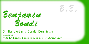 benjamin bondi business card